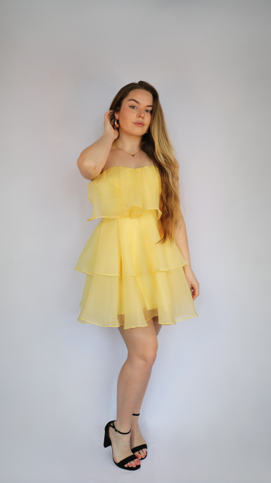 Showpo yellow ruffle dress