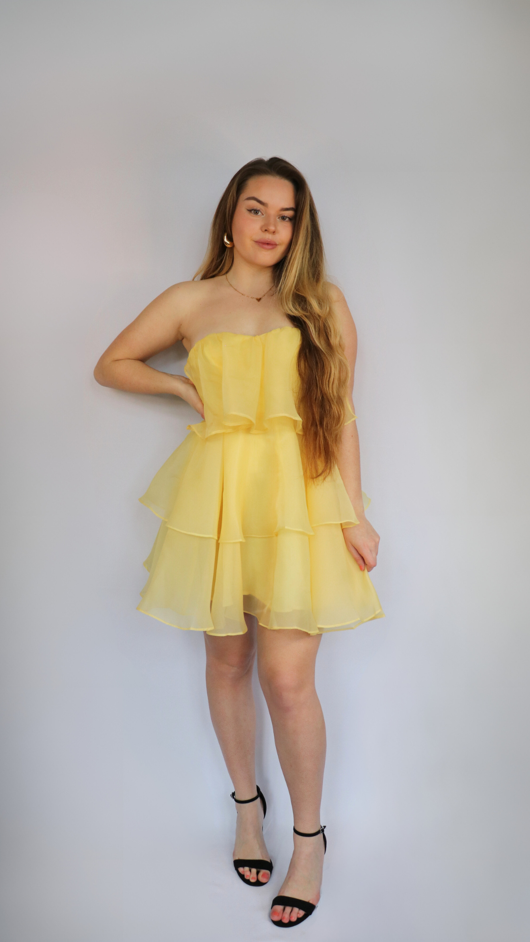 Showpo yellow ruffle dress