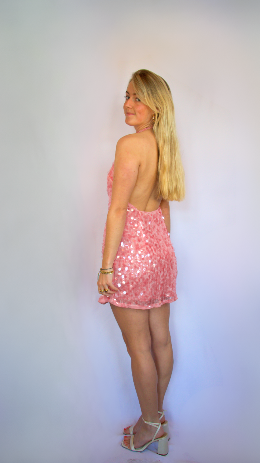 Zara pink halter dress