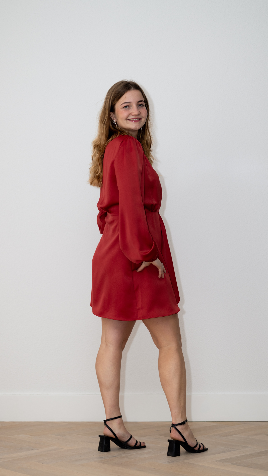 Sandro Paris red satin dress