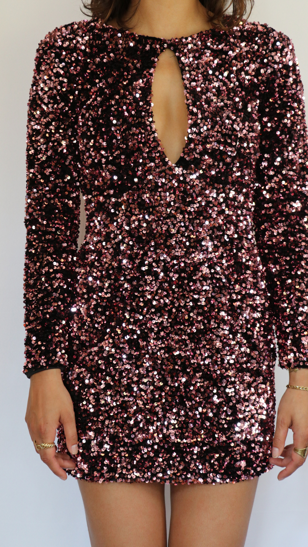 Zara rosé sequin dress